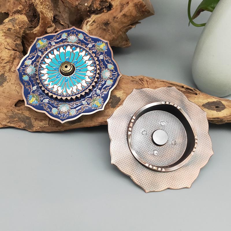 Ying Xiang Yuan Cloisonné Hand-painted Lotus Incense Holder - Creative Home Ornament for Agarwood & Sandalwood Sticks