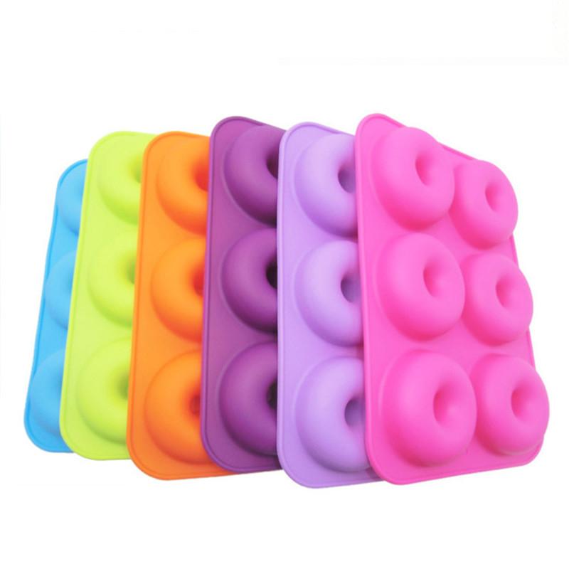 6 Hole Silicone Donut Mold DIY Cookie Chocolate Mould Non-Stick Cake Dessert Bakeware Heat Resistant Baking Pastry Tools