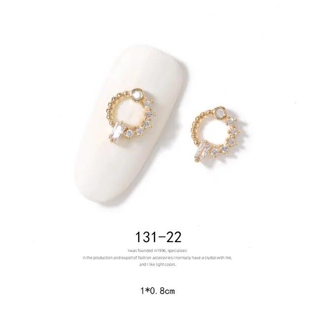 2pieces 3D Metal Zircon Nail Art Jewelry Japanese Nail Decorations Top Quality Zircon Crystal Manicure Zircon Diamond Charms