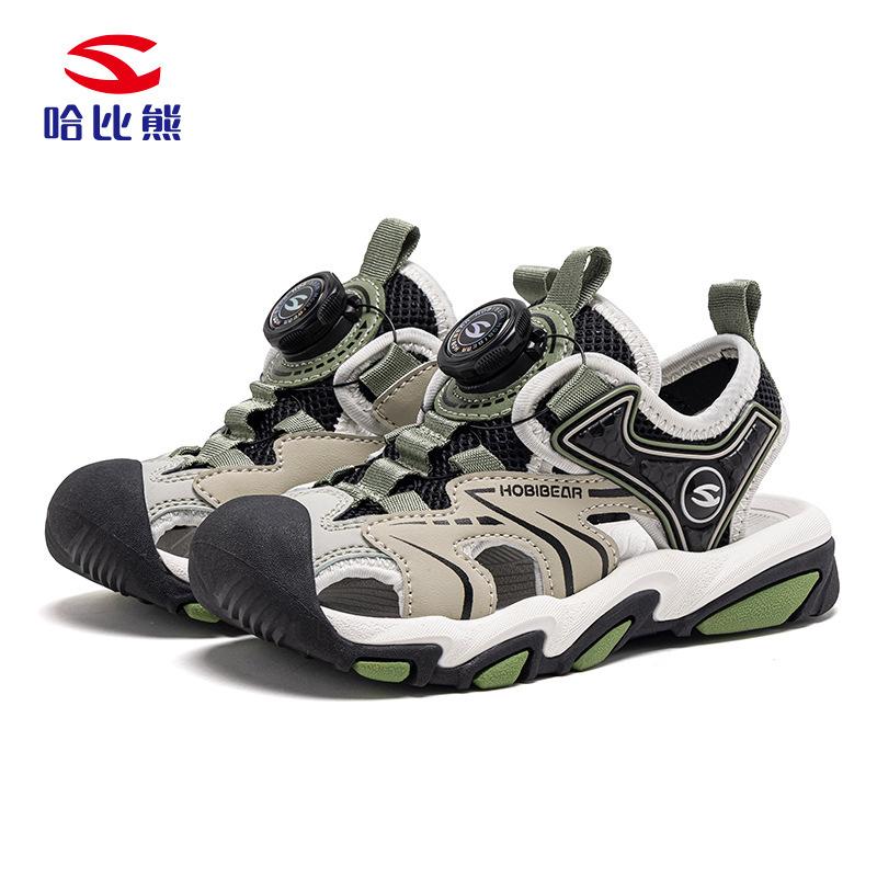 Kids Closed Toe Sport Sandals Boys Girls Breathable Mesh Beach Shoes Summer Anti-Kick Water Shoes For Outdoor Walking