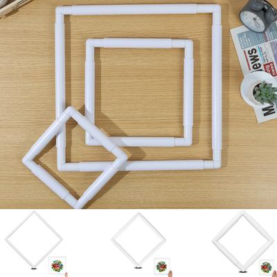 Plastic Embroidery Hoop Square Embroidery Frame Reusable Cross Stitch Snap Frames White Plastic Quilting Hoops Quilting