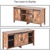 TV Stand Large Capacity Sturdy Construction Good Load-bearing Sliding Doors Retro Item Storage Heighten
