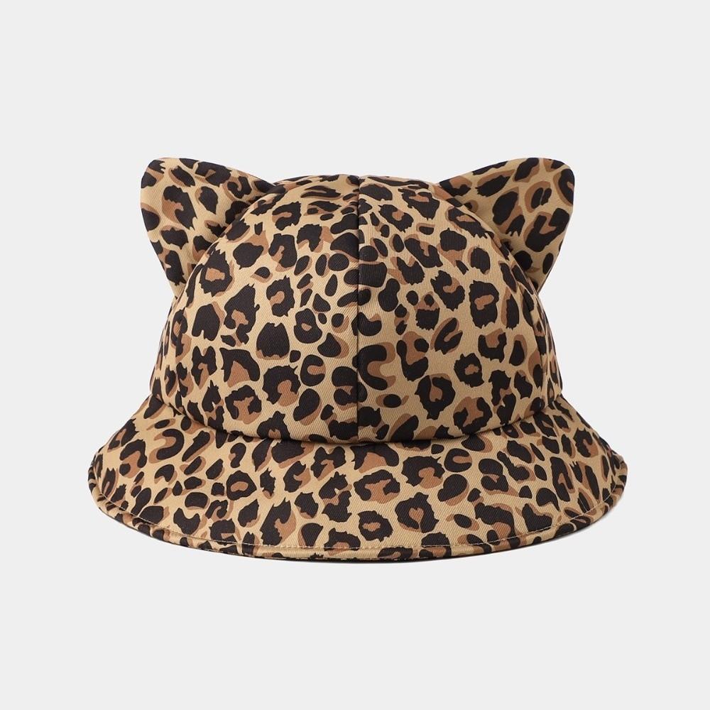 Kuh/Leopardenmuster Eimerhut Breiter Rand Fischerhüte Neuer Strandhut Unisex