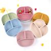 Cartoon Bear Baby Weaning Dishes Anti-Slip Divided Dinner Plate  Baby Eating Supplies