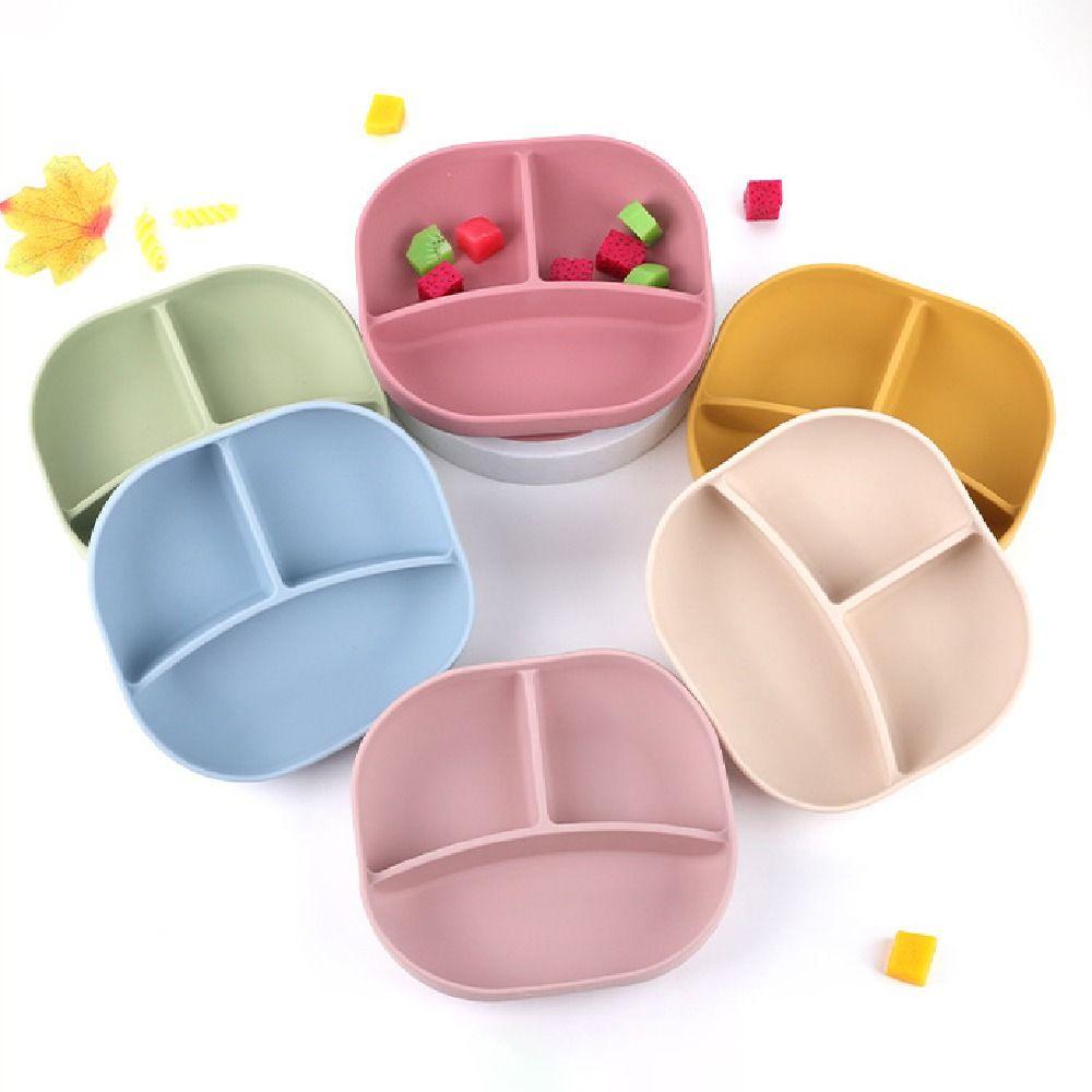 Cartoon Bear Baby Weaning Dishes Anti-Slip Divided Dinner Plate Baby Eating Supplies