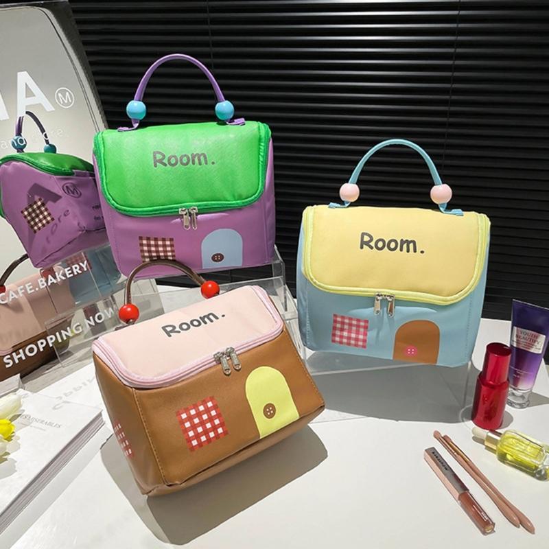 Sturdy Polyester Makeup Bag for Women Multiple Compartment Cosmetic Organizers Waterproof Portable Carry Case Use