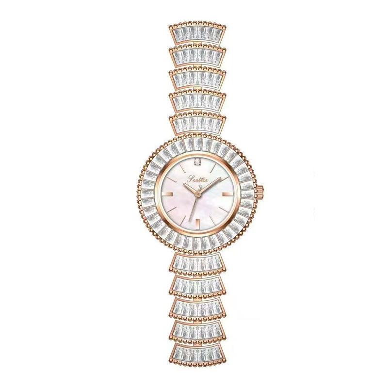 Bracelet Watch Women'S Full Diamond Fritillary Plate Light Luxury Fashion Trend Sense Waterproof Women'S Watch 9538