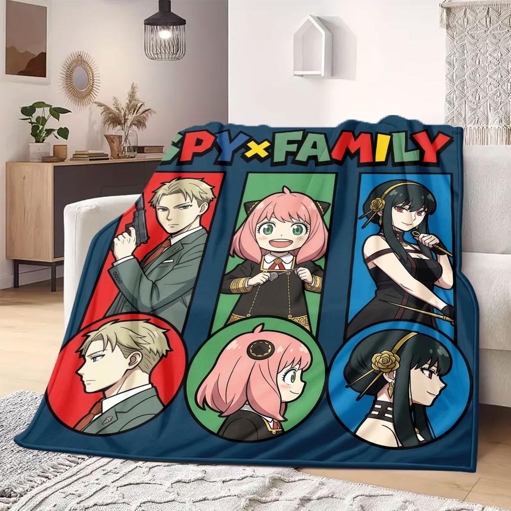 SpyxFamily Professional 2D Print Flannel Blanket, Cartoon Graphic for Room, Warm Bedding Travel Essentials_LIAN