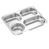 LIJIA KITCHENWARE 304 Stainless Steel Rectangular Four-Compartment Meal Tray