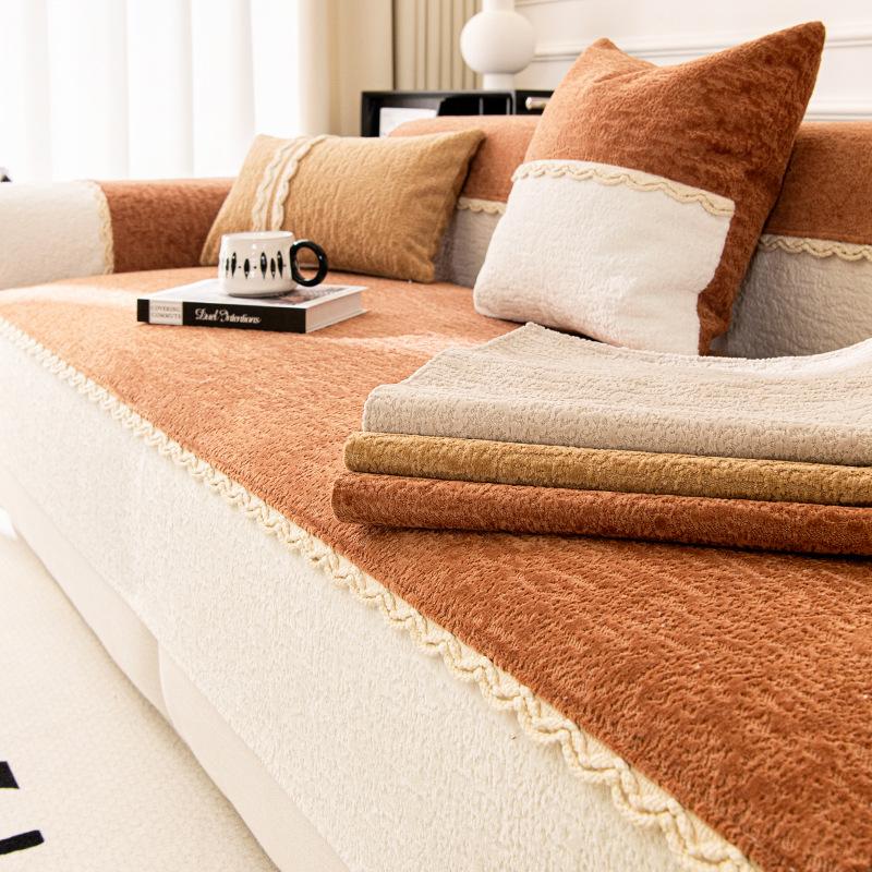 Snowflake Ni Sofa Cushion Autumn and Winter Thickened Non-Slip Sofa Cover Winter Plush Cover Cloth