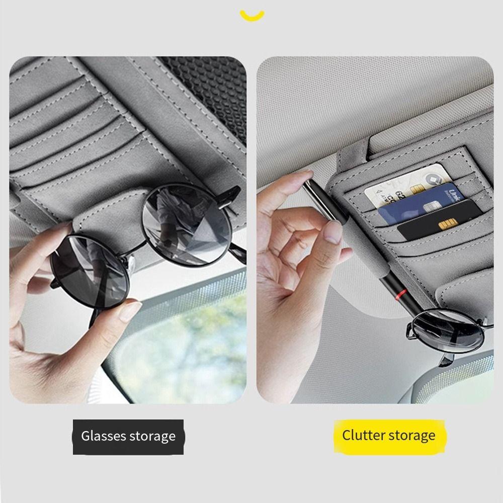 Easy To Install Car Sun Visor Organizer Net Pocket Sun Visor Pocket Vehicle Glasses Holder SUV