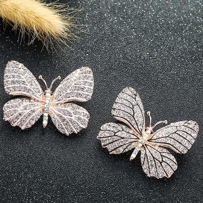 Full Diamond Butterfly Brooch Female Vintage Insect Corsage Versatile Pin With Accessories