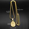 Catholic Virgin Mary Necklace Women Gold Color Religious Faith God Stainless Steel Oval Pendant Exquisite Jewelry Gifts ZZZ443-6