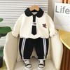Kids Casual Long-Sleeve Set, Comfortable Daily Wear Outfits