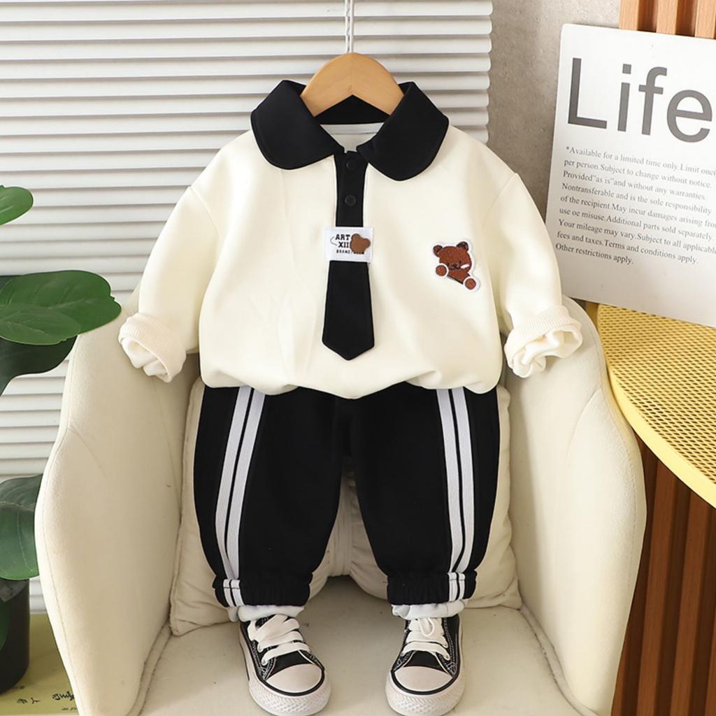 Kids Casual Long-Sleeve Set, Comfortable Daily Wear Outfits