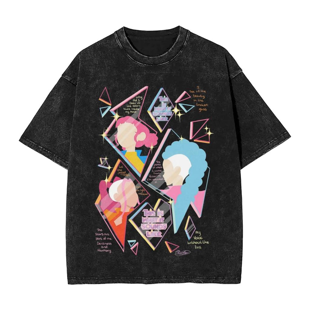 Huntrix Kpop Demon Hunters Mira Rumi  Zoey T Shirt Summer Washed T-Shirts Casual Hippie Tee Shirt for Men Print Top Tees 2025