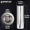Spurtar 14mm Spark Plug Socket 3/8-inch Drive Thin Wall Magnetic Spark Plug Socket - 12-Point Design Compatible with BMW, Mercedes, Nissan, Mini