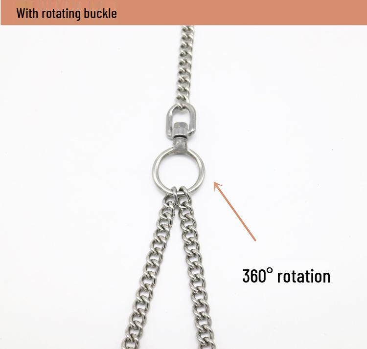 Dual Dog Leash Chain for Golden Retriever & Malinois - Double-Headed, Two-Dogs-in-One Lead