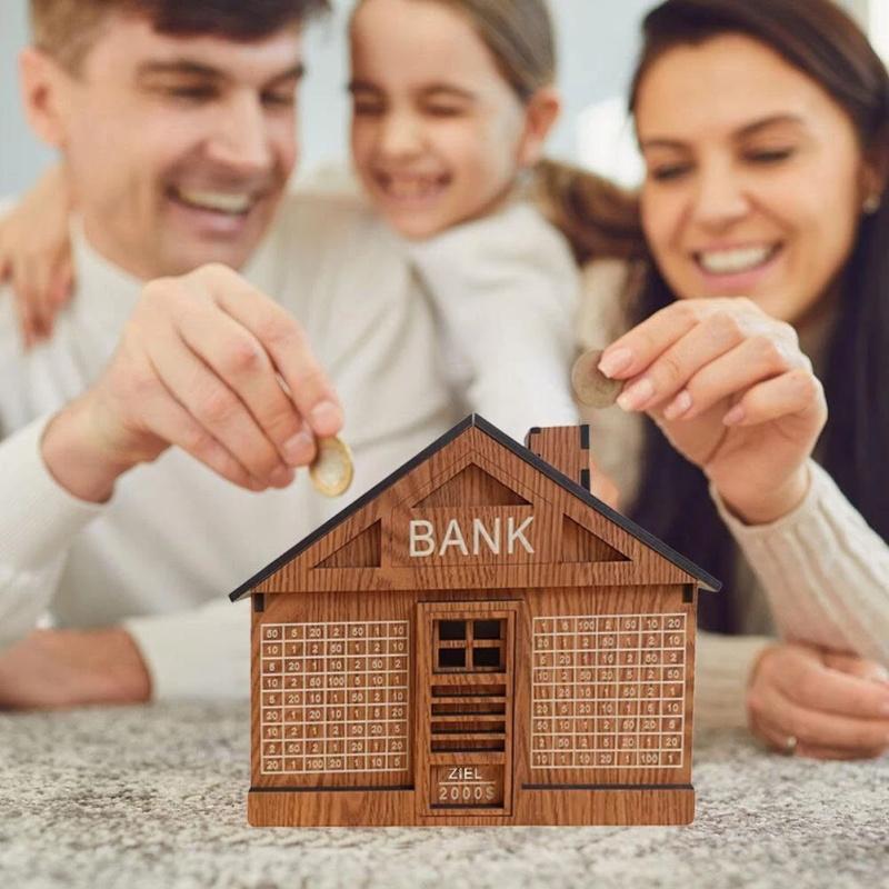 Wooden Money Bank With Counter Money Piggy Bank 10000 Saving Challenge Money Box