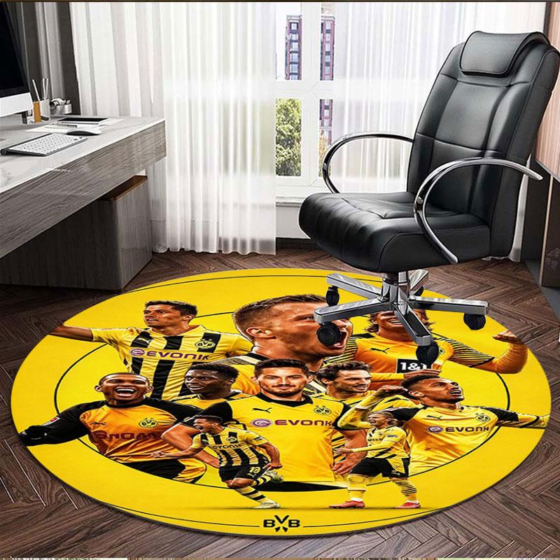 Borussia DortmundBVB Print Round Rug, Washable Floor Carpet, For Entryway Dorm Laundry Room Office Study, Home Decor Birthday Christmas Gift