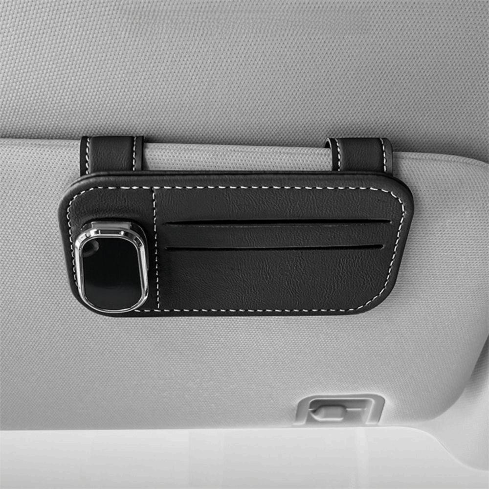 Anti-scratch Glasses Clip PU Leather Eyeglasses Hanger Sunglasses Holder  Vehicle Accessories