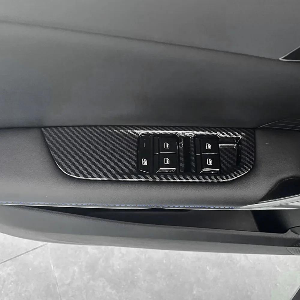 For MG 4 MG4 EV Mulan 2022 2023 2024 Accessories Car Window Control Lift Switch Panel Cover Trim Decoration  ABS Carbon Fiber