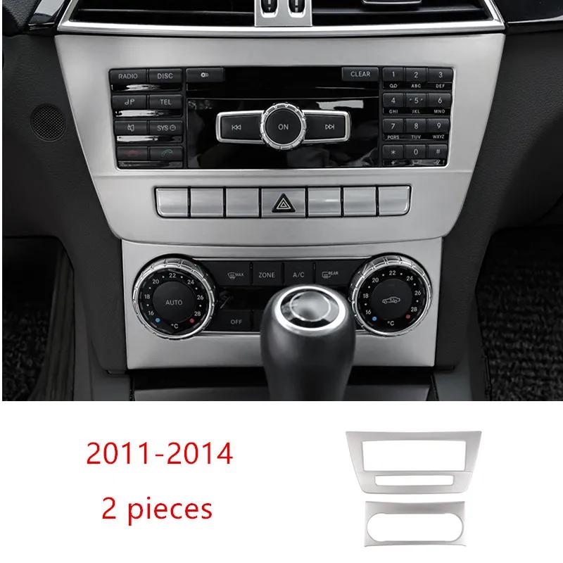 Car Styling For Mercedes Benz C Class W204 Console CD Panel Air Conditioner Vents Frame Cover Trim Decoration Sticker