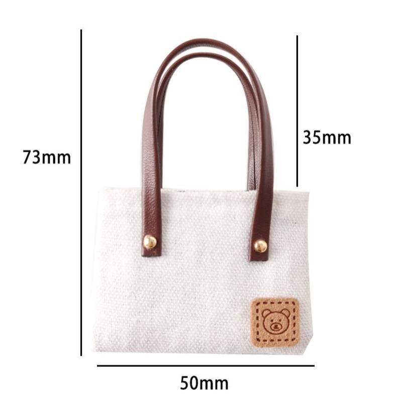 Dollhouse Mini Simulation Canvas Bag Shoulder Bags Doll Clothes Accessories Micro Scene Decoration Pretend Play Toys