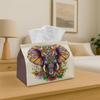 1pc of a Colorful Ethnic-Style Tissue Box Cover Featuring an Elephant Mandala Design, Made from High-Quality, Waterproof, And Durable Materials. It'S 
