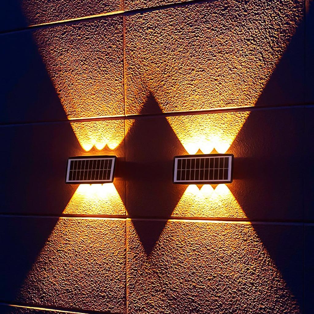 Modern IP65 Waterproof LED Wall Lights Intelligent Solar Light Decorative Outdoor Stainless Steel Base Environmentally Friendly