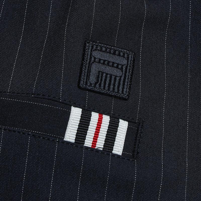 FILA Heritage Simple Fashion Classic Stripe Design Comfortable Loose Woven Casual Pants Men bottoms Dark-Smoke-Blue F11M628807FDB