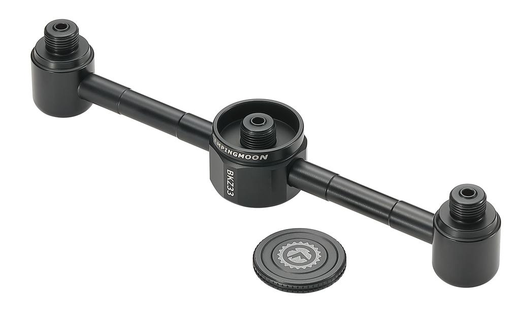 CAMPING MOON OD Canister Gas 3-Way Adapter, Gas Candle, Gas Lantern, Separation Adapter, Screw-in Type, Black Gear, Chandelier, BKZ33