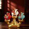 Chinese Zodiac Sheep Resin Decor, Three Sheep Figurine with Treasure Bag Ingot Design, Festival Home Ornament Gift