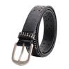 Women's Y2K Perforated Leather Belt with Double Row Rivets – Punk Niche Design for Versatile Jeans