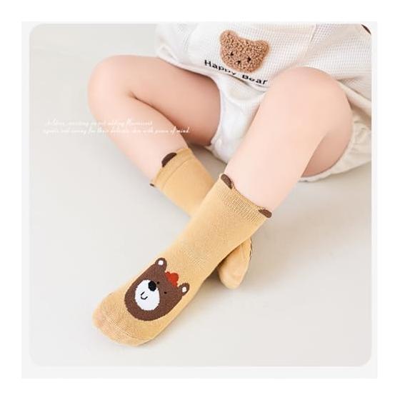Baby socks, non-slip, cotton, breathable, soft, 5-pair baby socks, spring, summer, autumn, winter, cute animal pattern, gift for going to