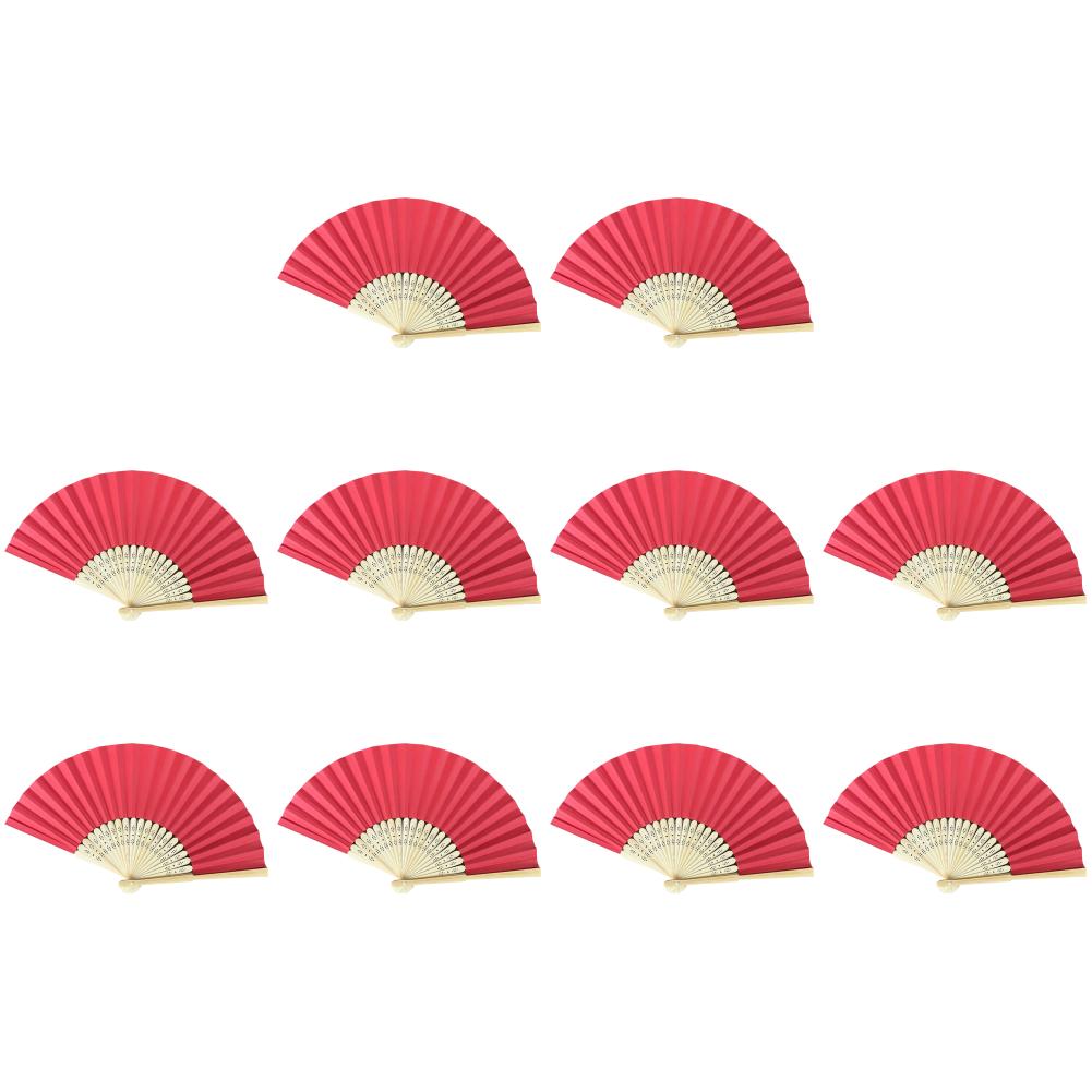5/10 Stück Handfächer Einfarbig Bambus Papierfächer Tanzaufführung Holz Faltfächer Bekleidungszubehör Zum Handbemalen
