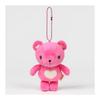 Shinada Gaburab Bear Mascot Plush Keychain, Pink, 10cm Height, Sharp Fangs, Slanted Eyes, Cool Bear Design, Lightweight, Attachable To Bags/Belts,
