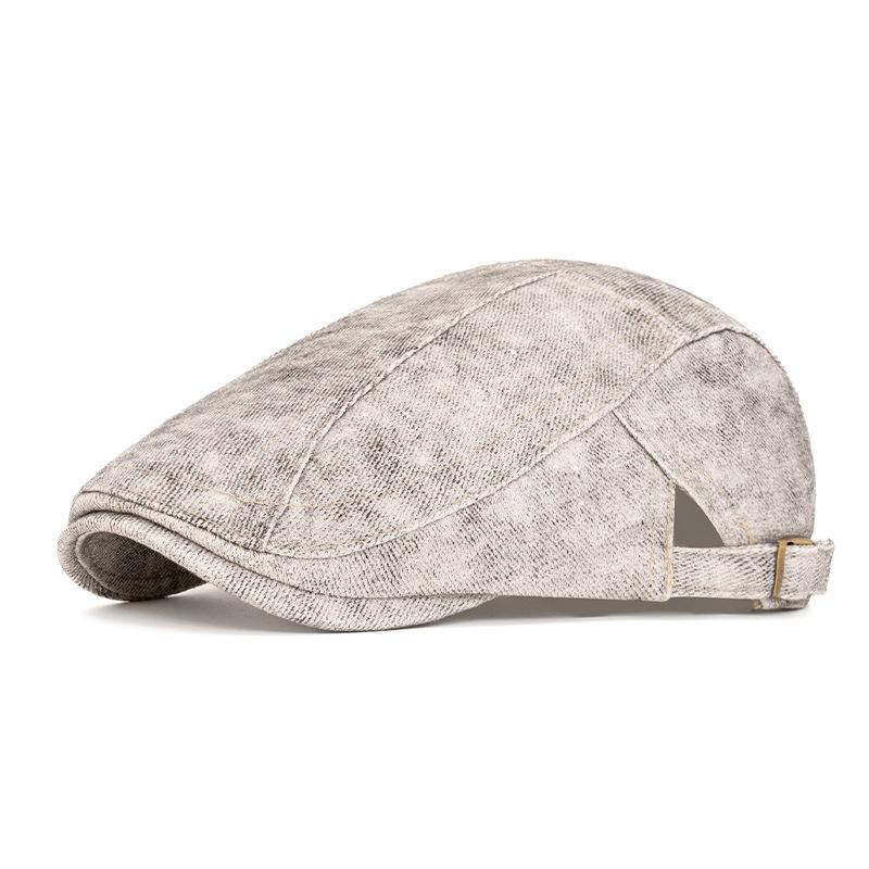 

Винтажный берет Женская кепка с козырьком Британский стиль Мужская кепка вперед Кепка газетчика серый