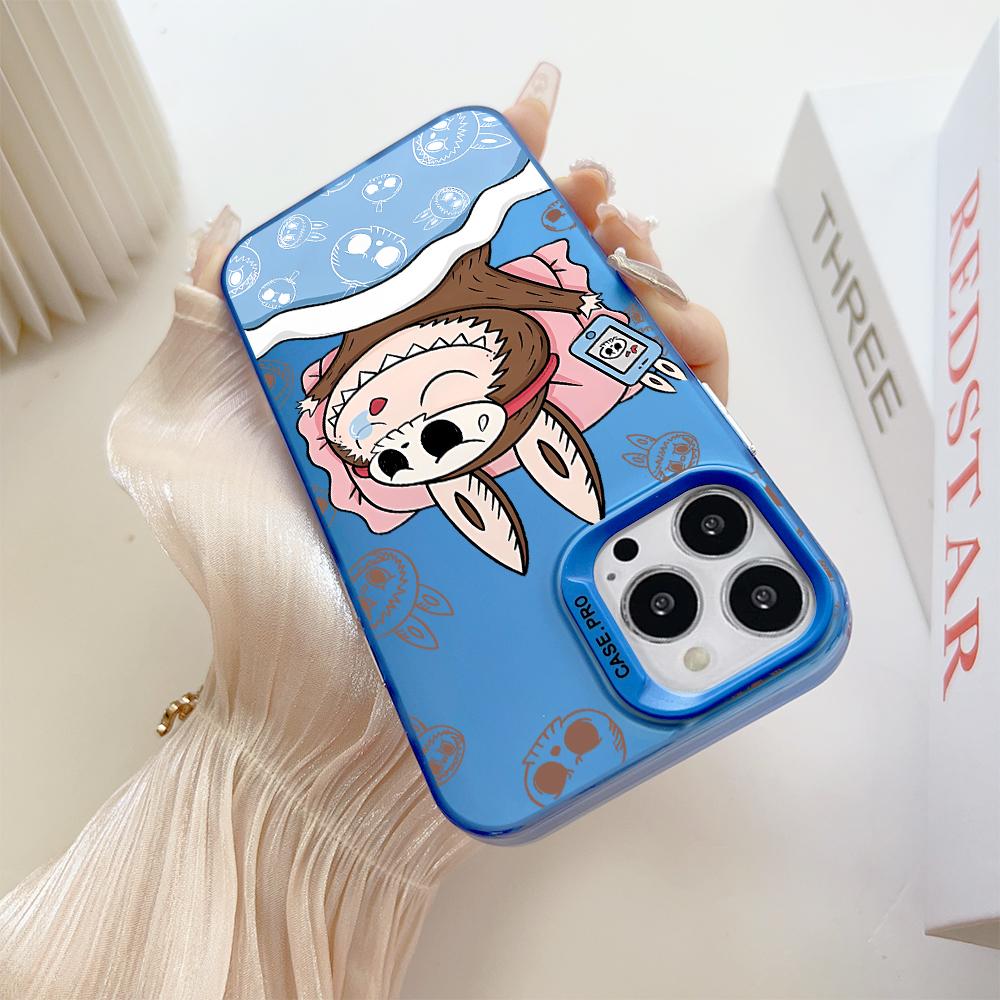 Painted Pattern Colorful Sliver Double Sided Hard Shell Shockproof Anti-fall Phone Casing for Samsung
