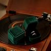 Velvet Jewelry Box, Dark Green Suede Flip Cover Hard Case, Scratch-Proof Shock-Proof Organizer, Jewelry Storage Box for Travel