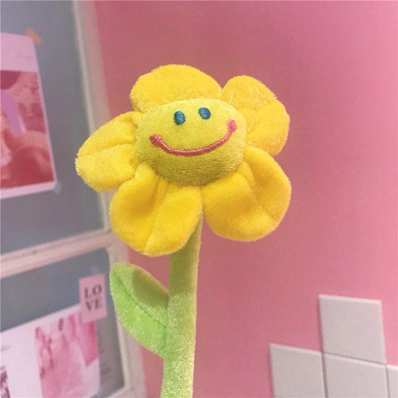 1pcs Cartoon Rose Flower Stuffed Soft Plush Toy Creative Curtain Buckle Home Decoration Christmas Valentine's Day Gift For Girl