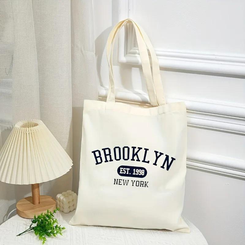 York Printed Women Shoulder Bags Reusable Casual Girl Handbags Gift Canvas Lady Tote Handbag Large Capacity Shopping Bag