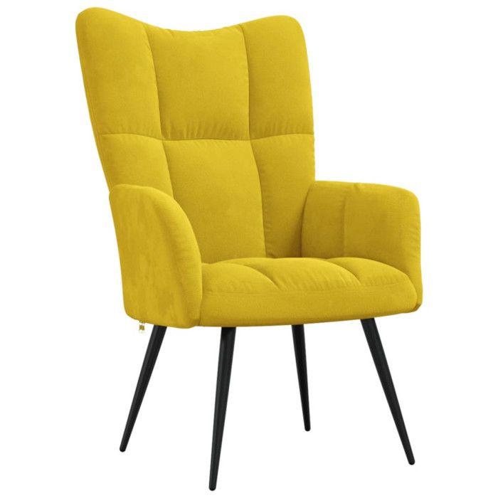 VidaXL Chaise de Relaxation Fauteuil de Détente Siège de Relaxation Chaise de Détente Salon Salle de Séjour Intérieur Jaune 328080
