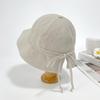 Women's Linen Bucket Hat with Brim and Peaked Cap