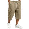 Men's Casual Drawstring Cargo Shorts 7/8 Length for Summer Everyday Wear
