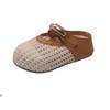 Internet Celebrities Retro Woven Baotou Half Drag Women Wear 2025 Summer New French Hollow Breathable Flat Bottom Cool Slippers