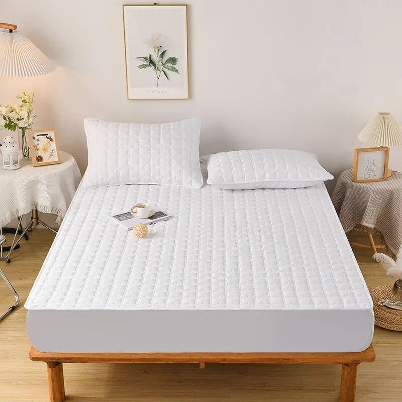 

Водонепроницаемый утолщенный наматрасник, антибактериальный защитный чехол для матраса с эластичной лентой, стеганая простыня, покрывало на кровать 160x200x30cm