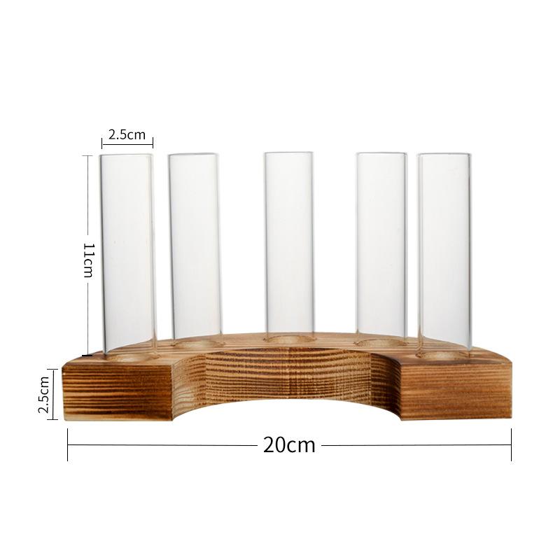 

Стеклянная ваза с изогнутым деревянным основанием, скандинавская креативная пробирка, гидропонная ваза, украшение, ручная работа, украшение для дома, искусство, подарок