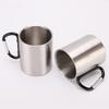 220ml Stainless Steel Cup for Camping Traveling Outdoor Cup with Handle Carabiner Climbing Backpacking Hiking Portable Cups