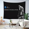 VIKAMA Black and White HipHop Style Tapestry Inspirational Quotes Wall Hanging Fabric Bedroom Dormitory Game Room Decoration